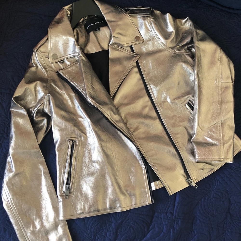Who What Wear- Metallic Moto Jacket. Size S NWOT